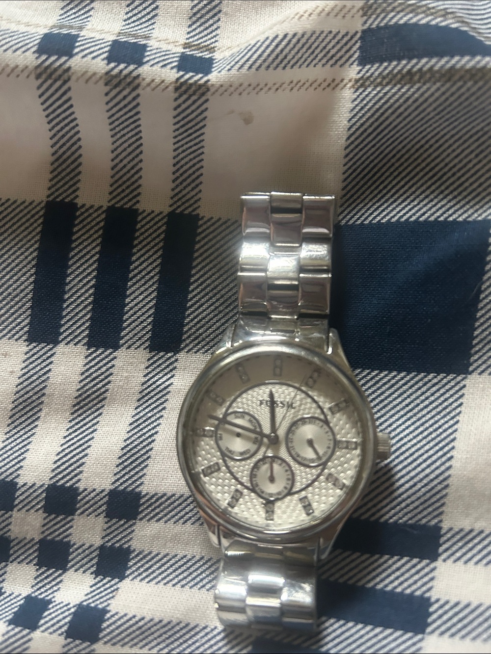 Fossil Silver Tone Chronograph Bracelet Watch - Silver Dial